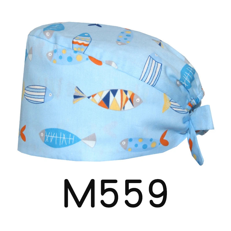 LONG HAIR Scrub Caps Surgical Medical Hats Cotton Nursing Caps Breathable Bouffant Healthcare Chef Pediatric Veterinary Hats M81