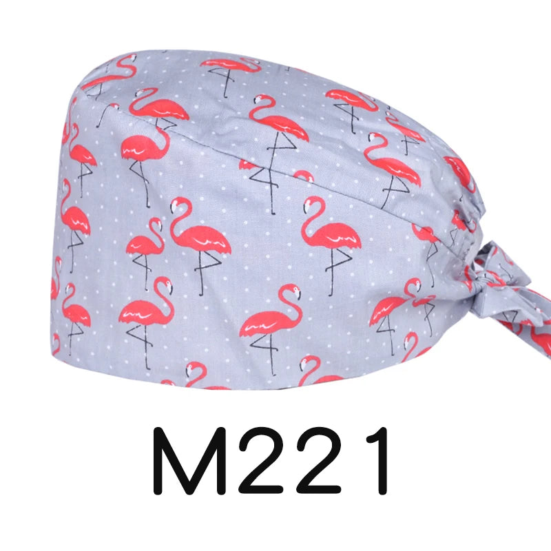 LONG HAIR Scrub Caps Surgical Medical Hats Cotton Nursing Caps Breathable Bouffant Healthcare Chef Pediatric Veterinary Hats M81