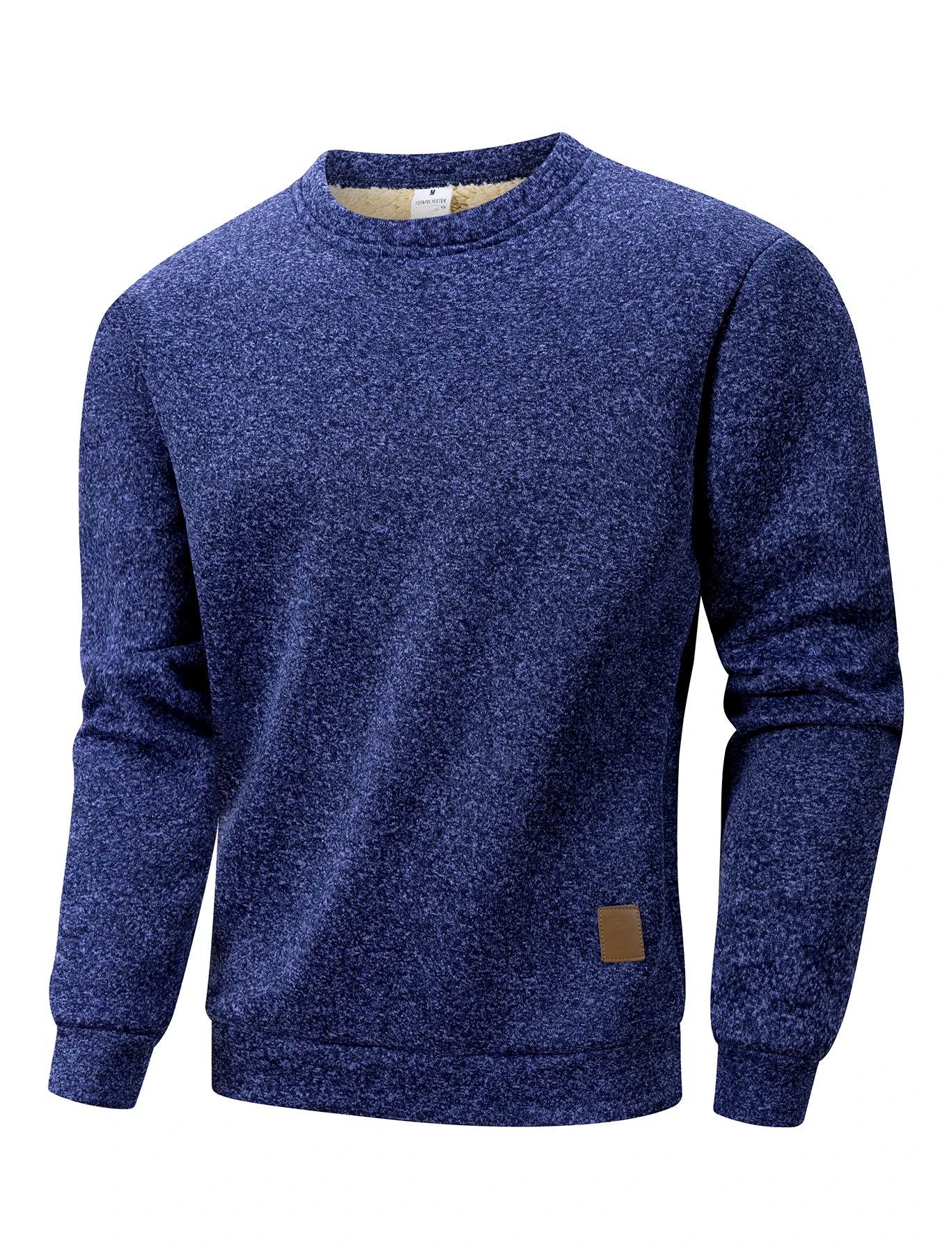 Autumn Winter Men's Fleece Lined Warm Crew Neck Pullover Sweaters Men Fashion Long Sleeve Sweatshirt Streetwear Men's Clothing