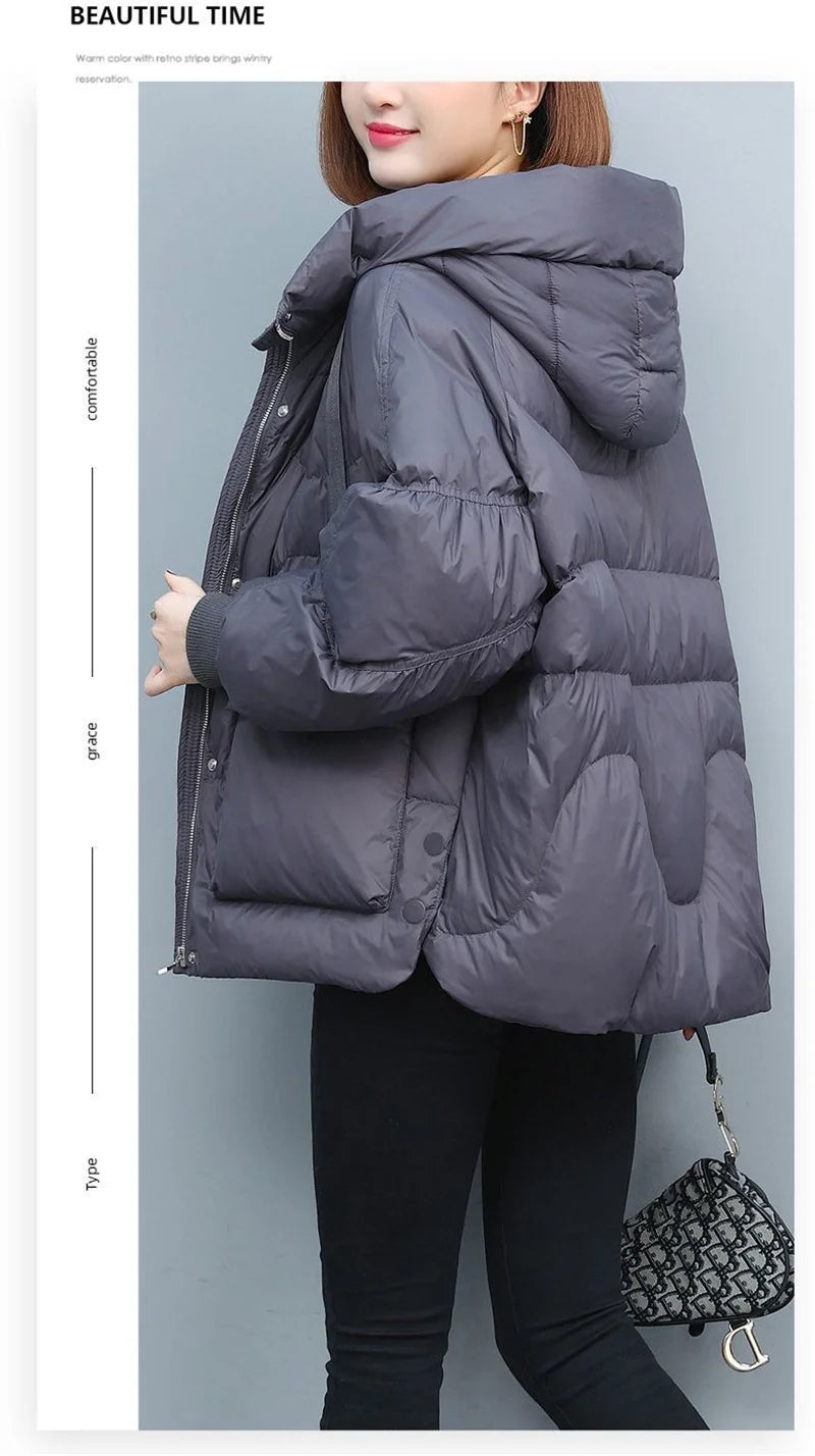 Winter Clothes Women Basic Jackets Warm Thick Down Cotton Jacket Female Short Hooded Fashion Padded-Cotton Jacket Parkas