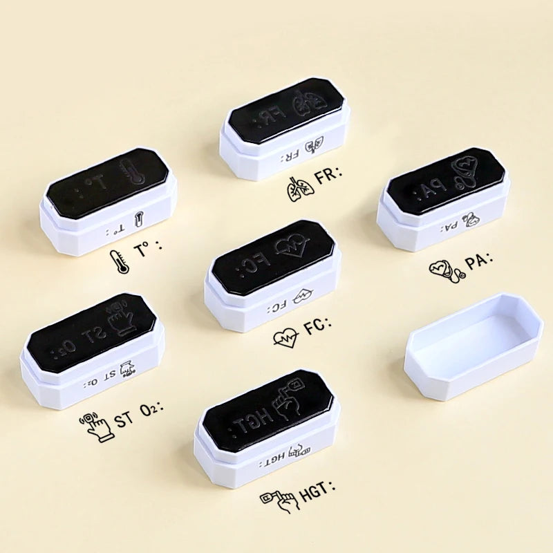 Nurse Stamp Daily Vital Sign Monitoring For Routine Patient Health Check Recording Heart Rate Blood Pressure Oxygen Saturation