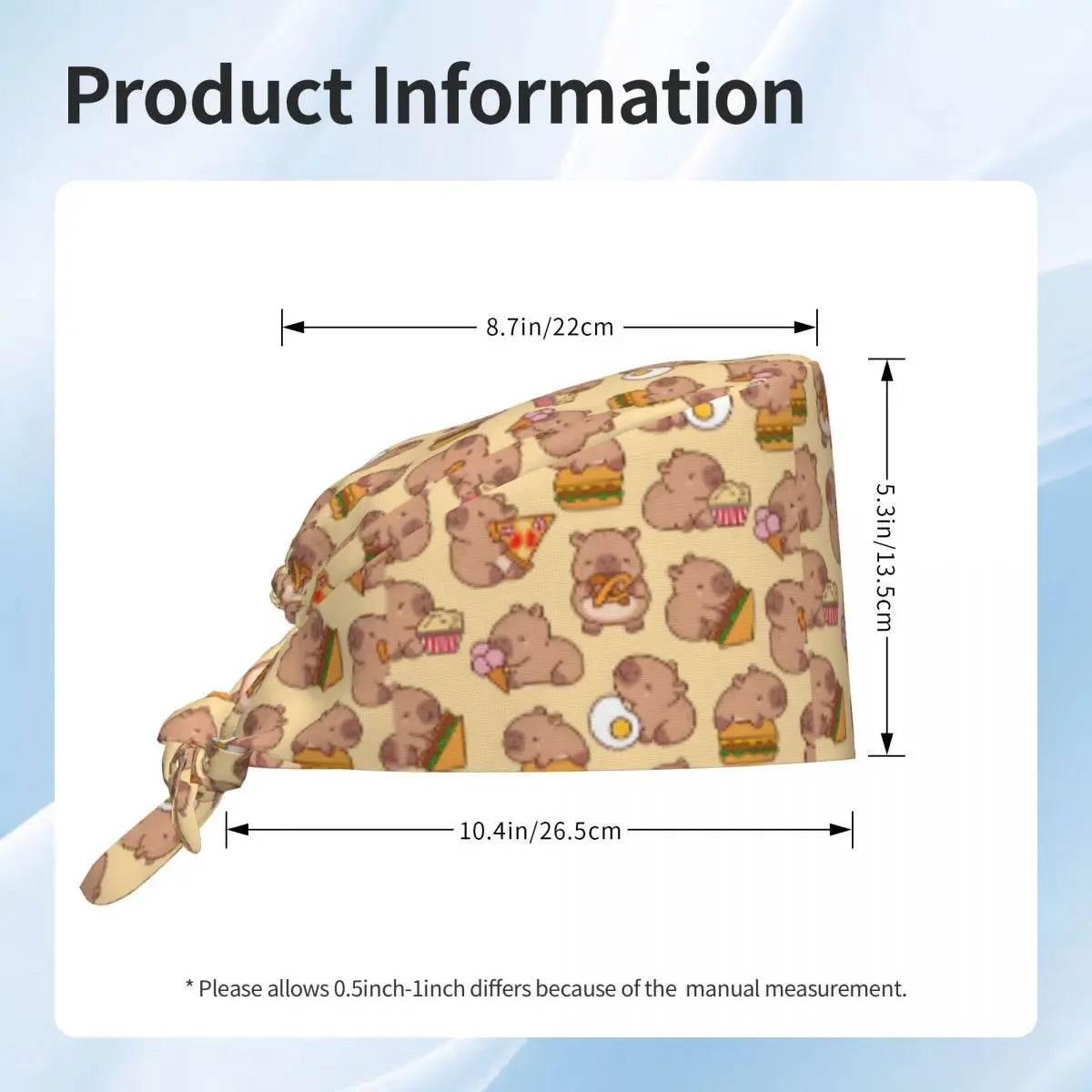 Custom Cartoon Capybara Medical Staff Scrubs Hat Women Men Comic Doctor Nursing Surgical Cap Scrub Caps