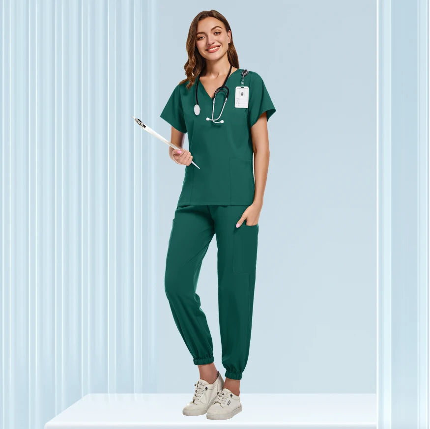 Unisex Doctor Medical Uniforms Men Women Nursing Clothes Beauty Costume Nursing Scrubs Sets Dentist Workwear Clinical Tops Pants