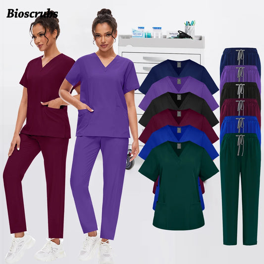 Wholesale Scrubs Set Nurse Dental Straight Surgery Suit Operating Room Clothing Medical Nurse Uniform Hospital Working Work Wear