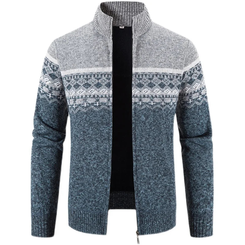 New Winter Men Cardigans Sweatercoats High Quality Male Thicker Warm Casual Cardigans Slim Fit Stand-up Collar Sweaters Size 3XL