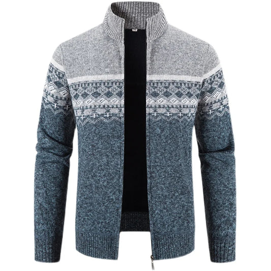 New Winter Men Cardigans Sweatercoats High Quality Male Thicker Warm Casual Cardigans Slim Fit Stand-up Collar Sweaters Size 3XL