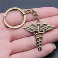 Nurse Doctor Needle Syringe Stethoscope EMT Caduceus Medical Symbol Brain Lungs Keychain Jewelry Medicine Graduate Gift