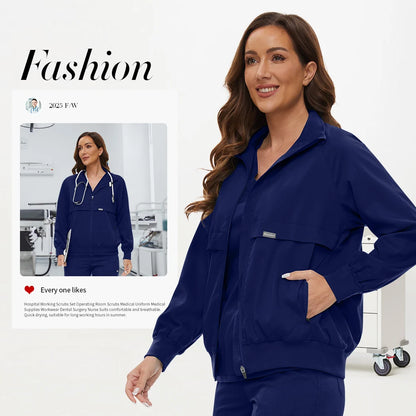 Clinical Jacket Medical Uniforms Women Hospital Pet Grooming Workwear Surgery Coat Doctor Costume Unisex Nurse Surgical Jackets