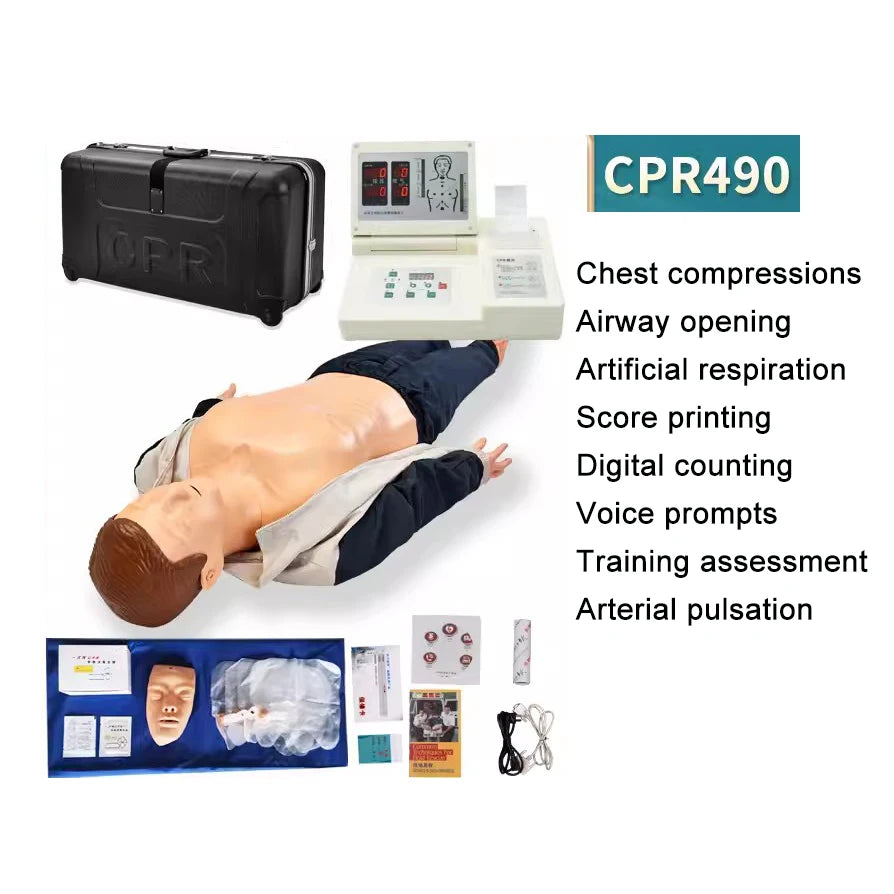 Cardiopulmonary Resuscitation Simulated Human CPR Cardiac Emergency Nursing Training Dummy Whole Body Model