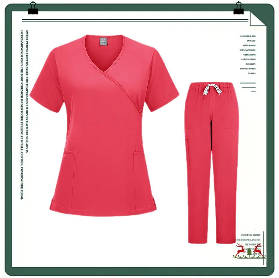 Nurse Scrubs New Fashion Medical Scrub Soft Breathable Jogger Pants Set Surgical Uniforms Woman Nursing Clinical Doctor Workwear
