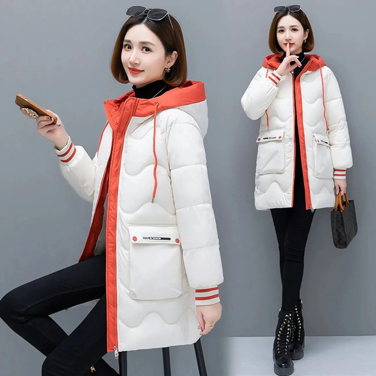 Long Winter Jacket Women Down Cotton Coats New Cotton Padded Puffer Parka Coat Women Hooded Outwear Thicken Warm Jacket 4XL