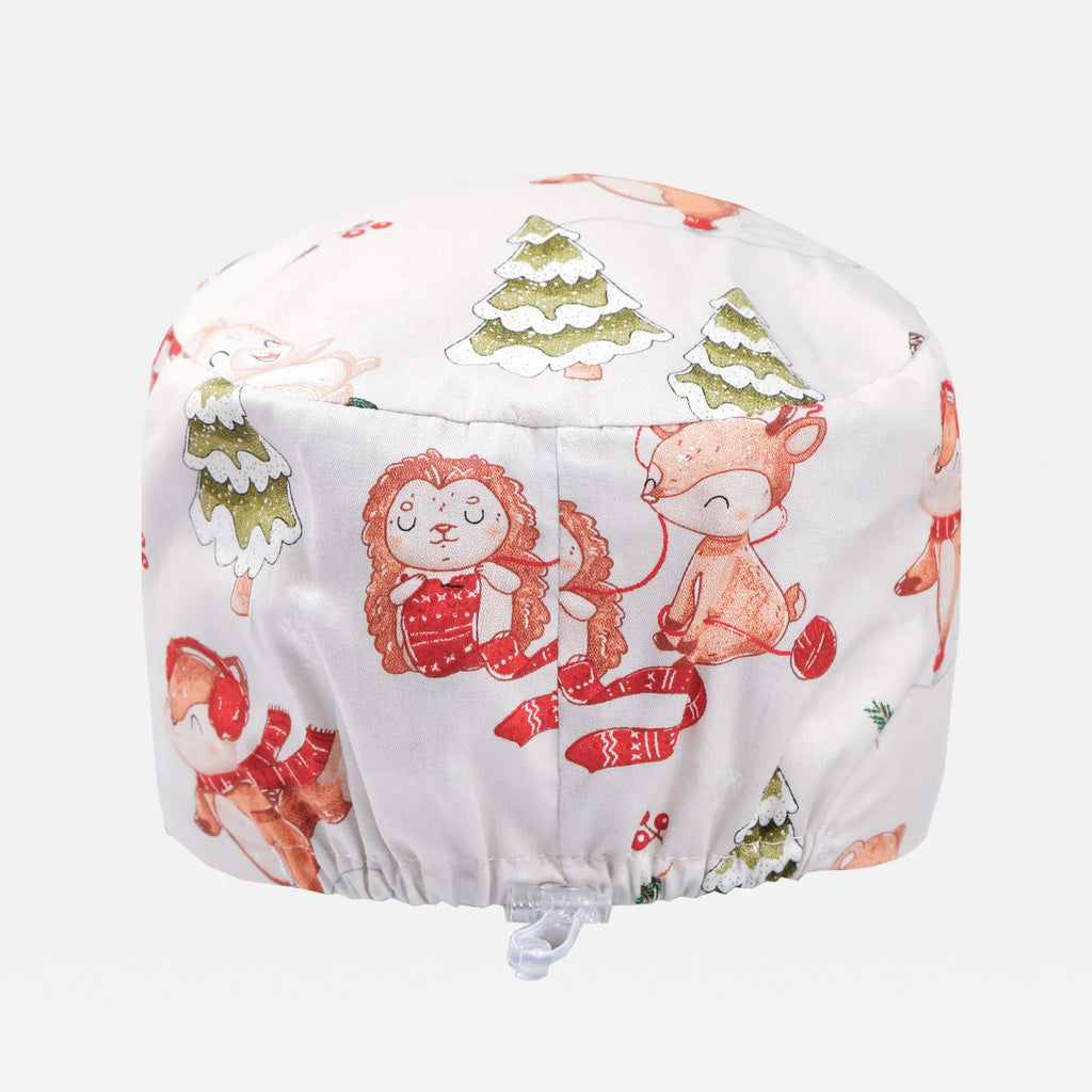 Printed Scrub Caps Dental Nursing Hats Durable Women Pediatric Cap Care Center Work Hat Comfortable  Aesthetic Scrub Cap K1235