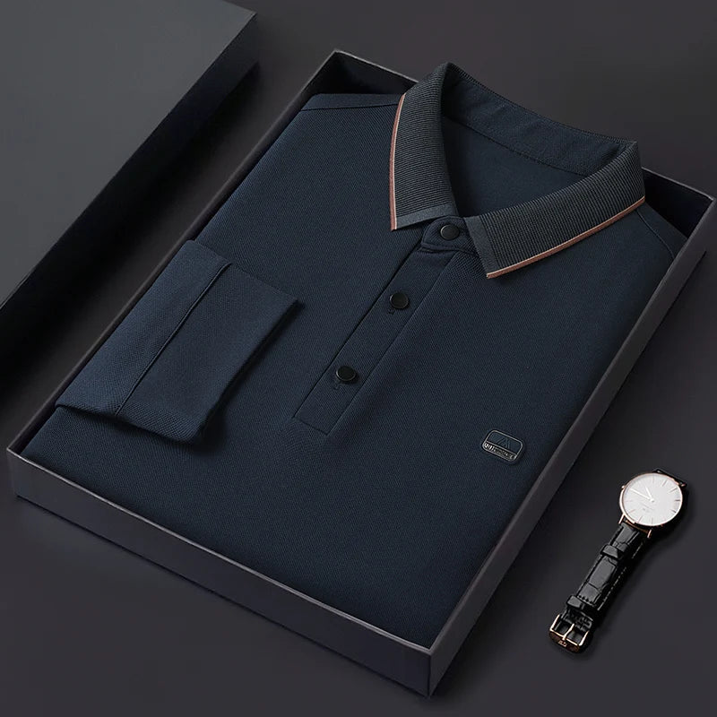 8XL 7XL 6XL 2024 New Autumn High End Comfortable Soft Shirts For Men Brand Clothing Business Casual Mens Polo Shirt Loose Tops