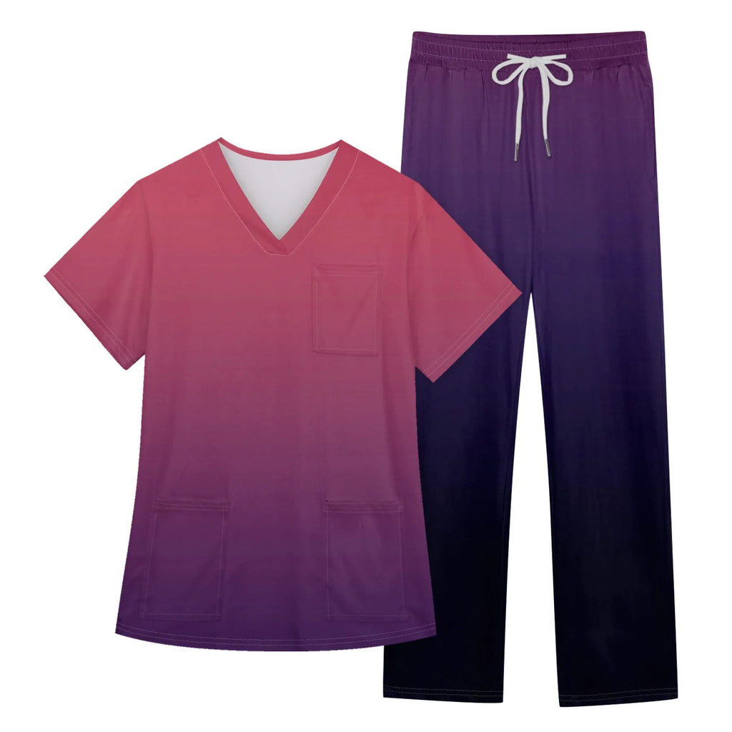 Women Medical Uniforms Slim Fit Scrubs Sets Tops Straight Pant Nurses Accessories Dental Clinic Beauty Salon Workwear Clothes