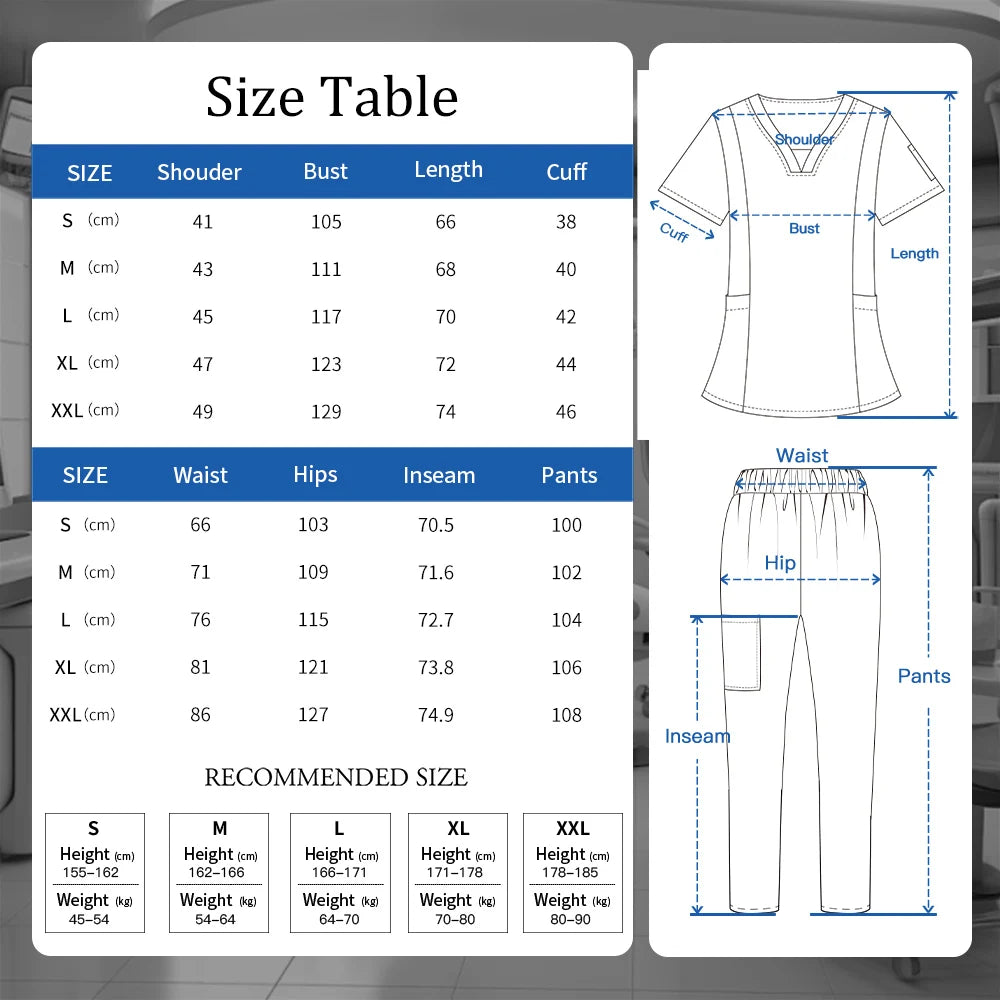 Pet Grooming Institutions Scrub Set Unisex V-Neck Beauty Salon Work Clothes Spa Uniforms Dentistry Surgical Scrub Tops Pants Set