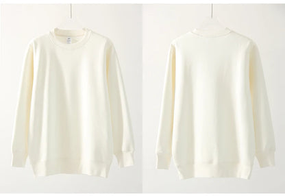 Winter Fleece Sweatshirts For Women Oversized Top Warm Pullovers Black Loose O Neck White Thick Velvet Sweatshirt Women Warm