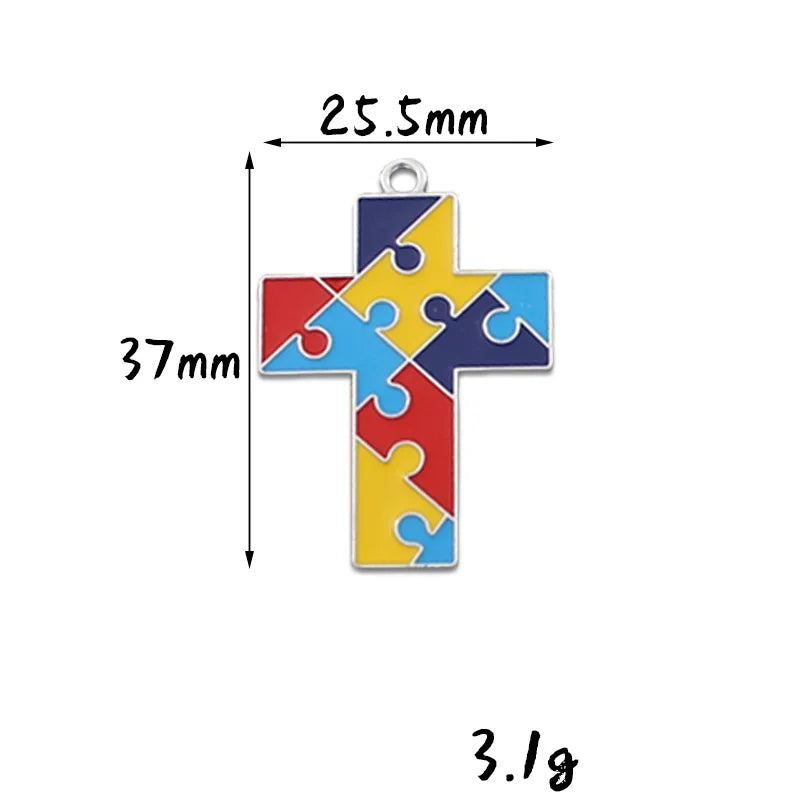 1 Pcs Autism Awareness Pin Autism Pins Lapel Pin Multi Color Autism Puzzle Piece Brooches Pins for Backpacks Sleeves Awareness