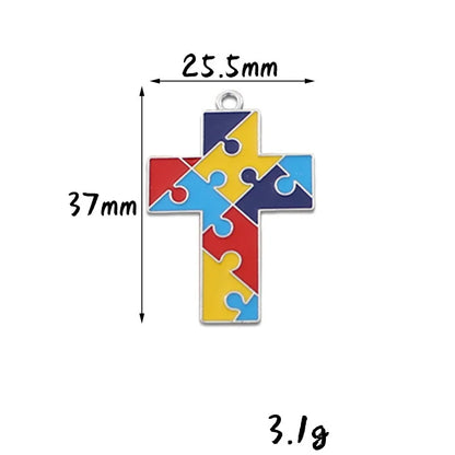 1 Pcs Autism Awareness Pin Autism Pins Lapel Pin Multi Color Autism Puzzle Piece Brooches Pins for Backpacks Sleeves Awareness
