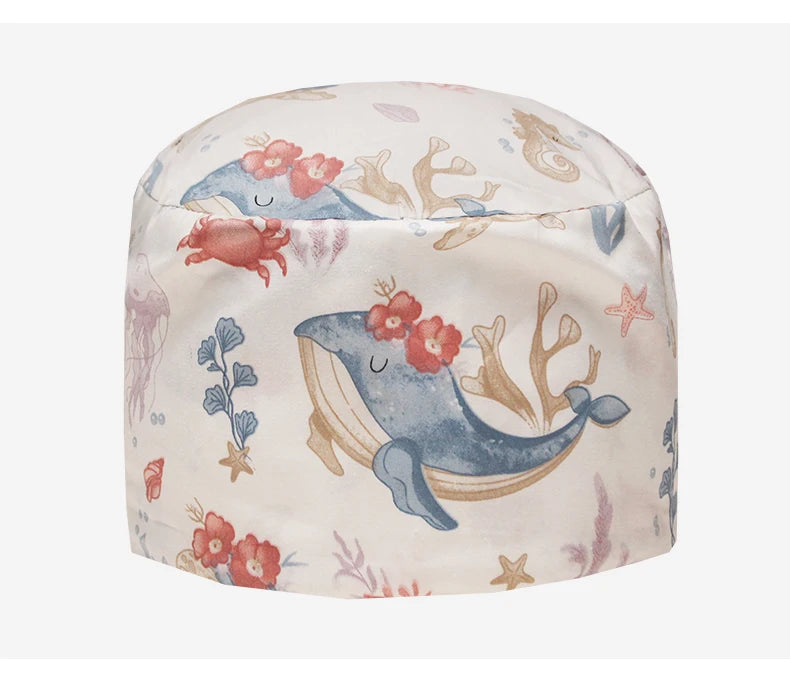 Scrub Caps for Long Hair Premium Surgical Cap Cheap Pharmacy Work Hat  Pet Clinic Doctors Dentist Nursing Cap with Buttons K1030