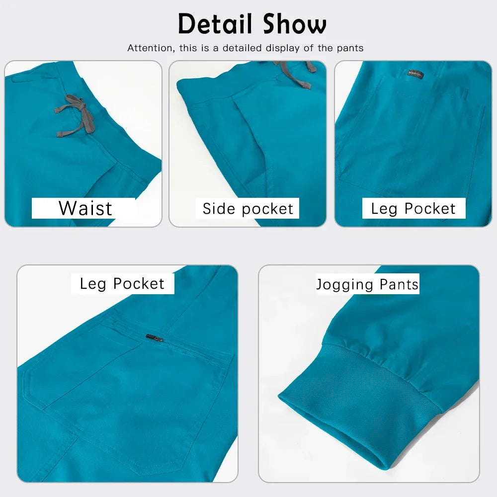 Scrub Set For Men Women Premium Nurse Uniform Medical Jogger Set Hospital Accessories Dental Clinic Lab Workwear Scrub Top Pants