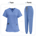Medical Scrub Nursing Surgical Gown High Quality Elastic Scrub Healthcare Pharmacy Solid Color Uniform Wholesale Workwear Unisex