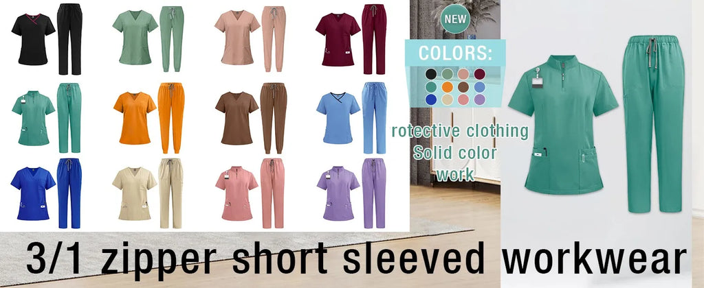 Nursing Beauty Salon Work Clothes Short sleeved Health Services Nursing Suits Summer Fashion Pet Surgical Doctor Costume Women