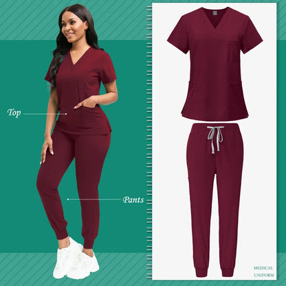 Multicolor Medical Uniforms Hospital Surgical Nurse Scrubs Set Unisex Nurses Accessories Dental Clinic Beauty Salon Workwear