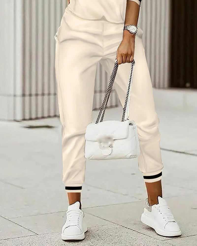 Two Piece Set For Women Print Long Pant Sets 2 Piece Sets Women Outfit Spring Autumn Long Sleeve Fashion Elegant Office Sets