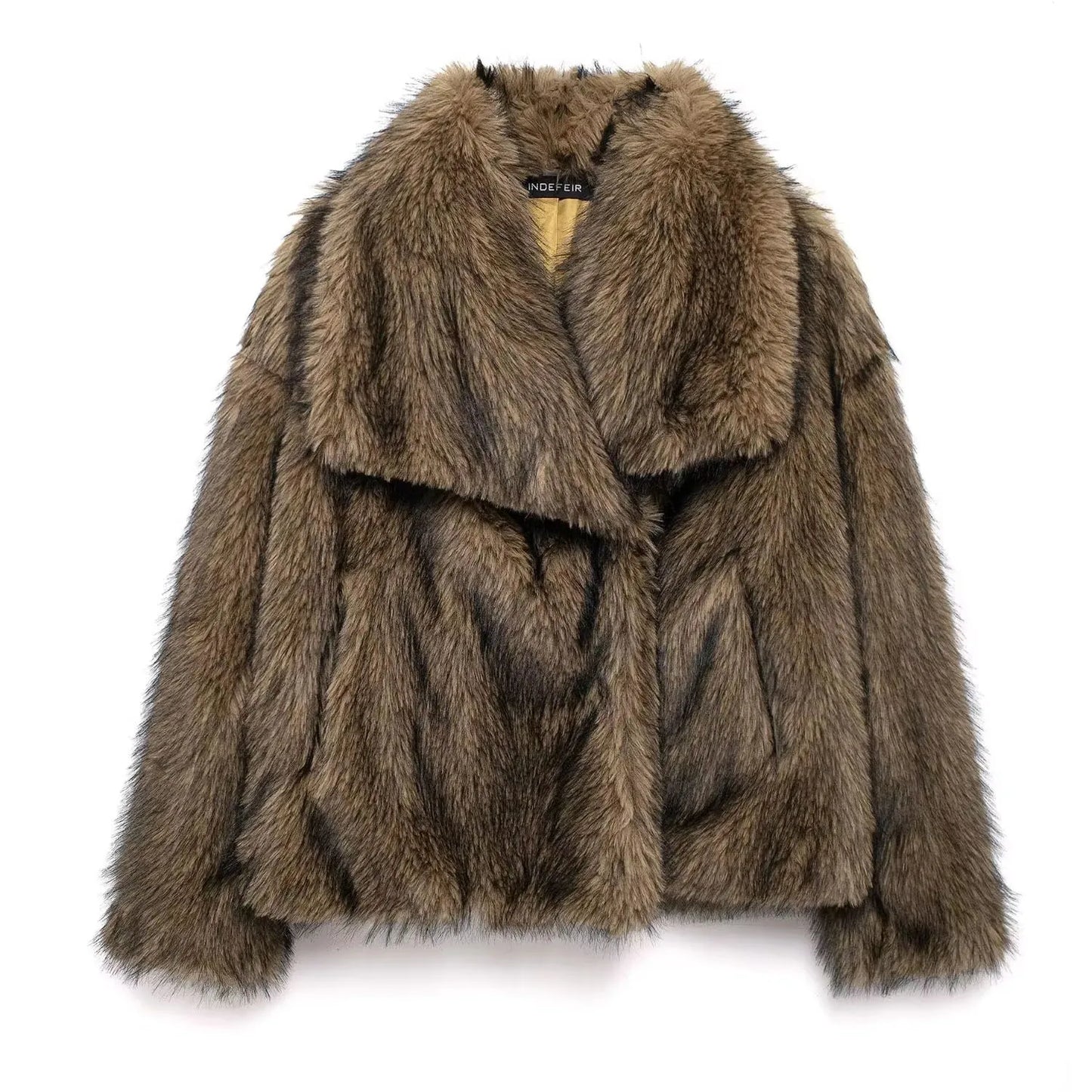 Winter Coats For Women Fashion New Faux Fur Long Sleeves Loose Coat Female Versatile High Street Women's Cardigan