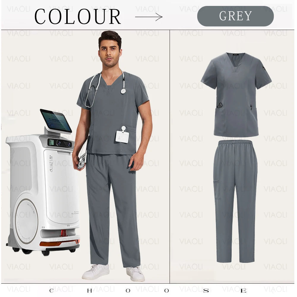 Multilcolors Beauty Work Clothes Hospital Nurse Uniforms Medical Scrub Set Women Men Clinical Clothes Dental Surgery Accessories