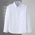 Spring and Autumn Large Size 15XL Men's Long-sleeved Shirt High Elastic Solid Color Shirt 12XL 11XL 10XL 9XL 8XL 7XL 200kg