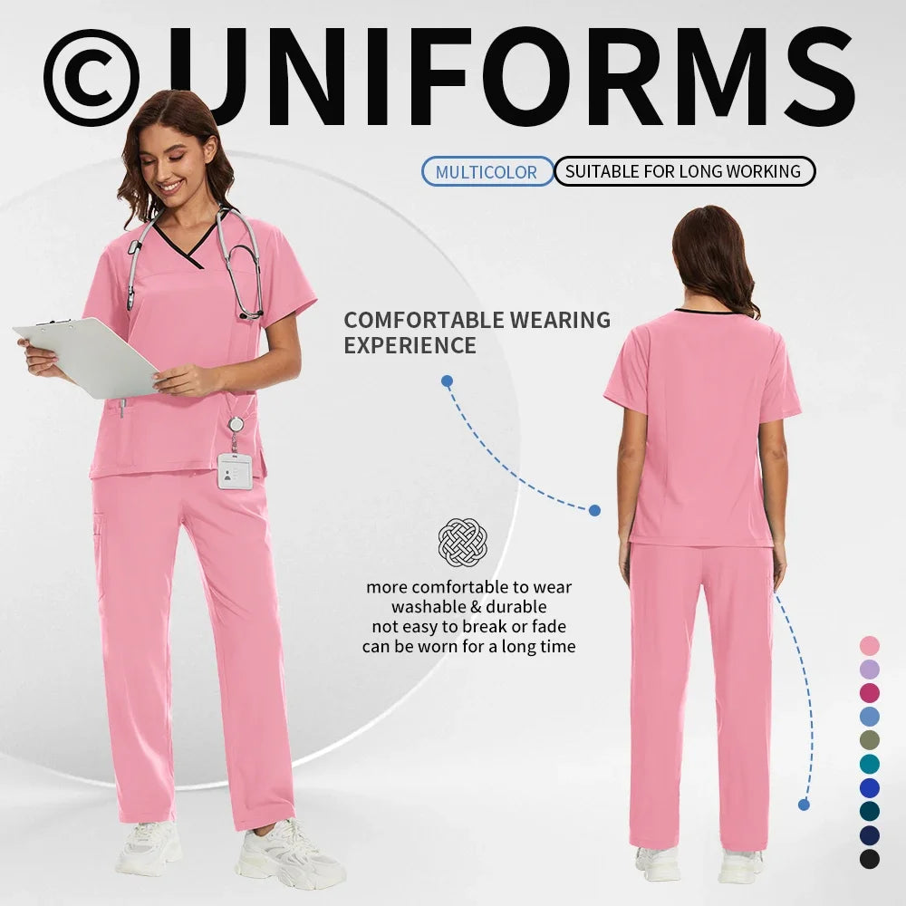 Medical Uniforms Women Hospital Nurse Scrubs Sets Pet Grooming Scrubs Unisex Clinic Nursing Surgical Uniforms Spa Uniforms Women