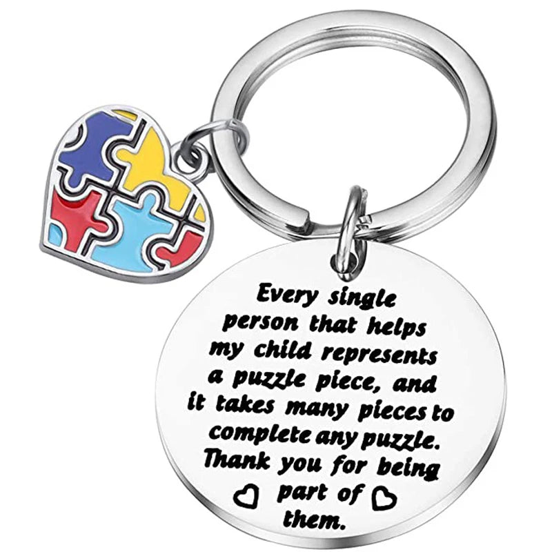 Autism Awareness Keychain ABA Therapist Thank You Appreciation Gifts for Autism Teacher Thank You Gifts Therapist Birthday Gift