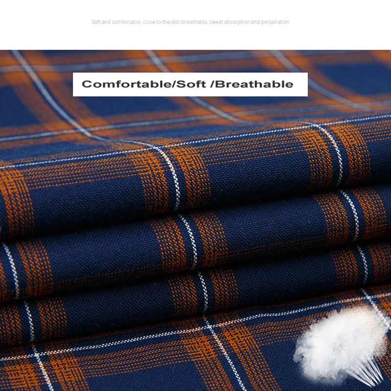 Plus Size 8XL 7XL New Men's Shirts Short Sleeve Cotton Plaid Shirt Summer Fashion Thin Soft Classic Basic Casual Male Clothing