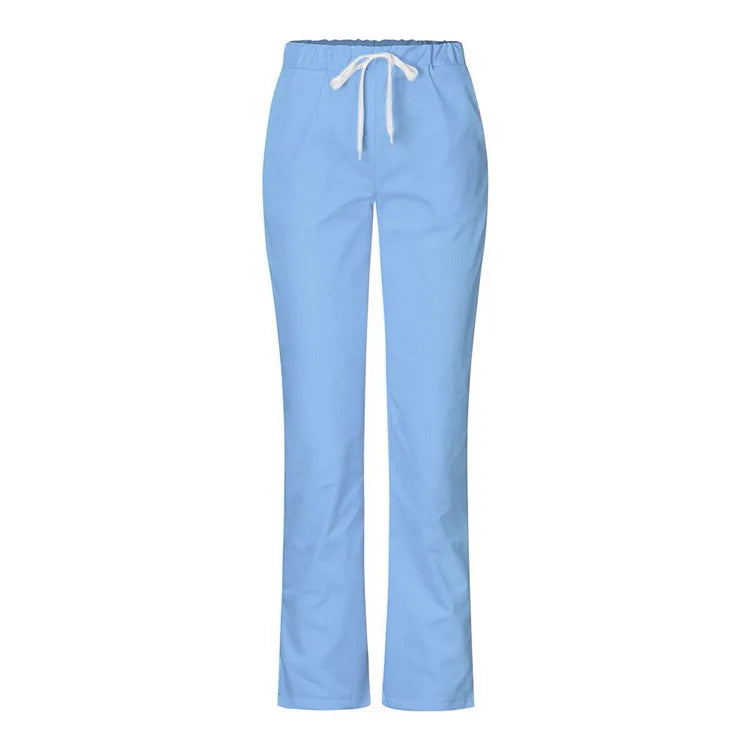 Solid Color Nurse Bottoms Medical Scrubs Pant Nurses Accessories Elastic Waist Doctors Trousers Hospital Lab Workwear Clothing
