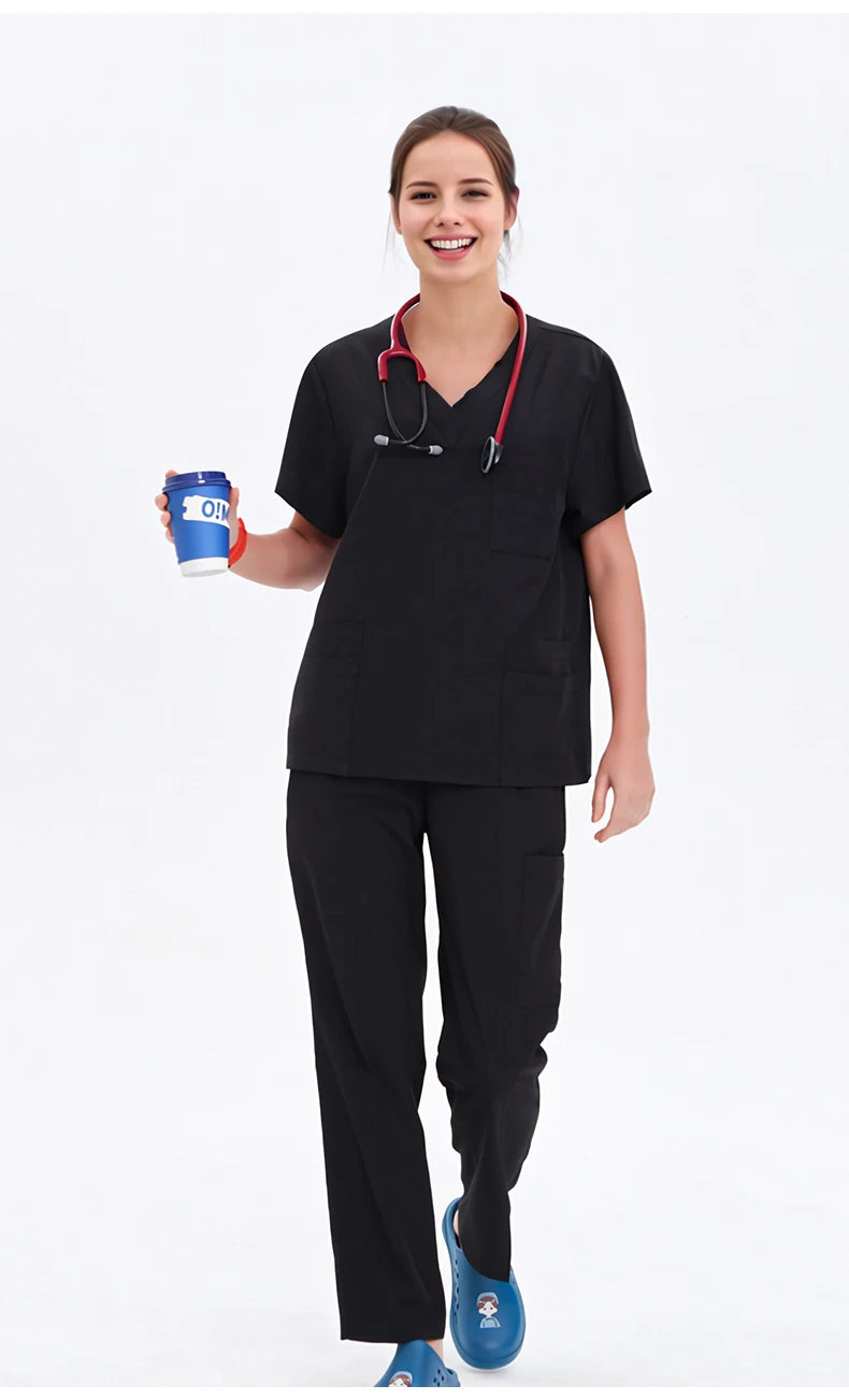 Doctor Nurse Scrub Set Hospital Uniforms Clinic Medical Surgeon Nursing Clothes Dental Pediatric Beauty Salon Work Suit S23
