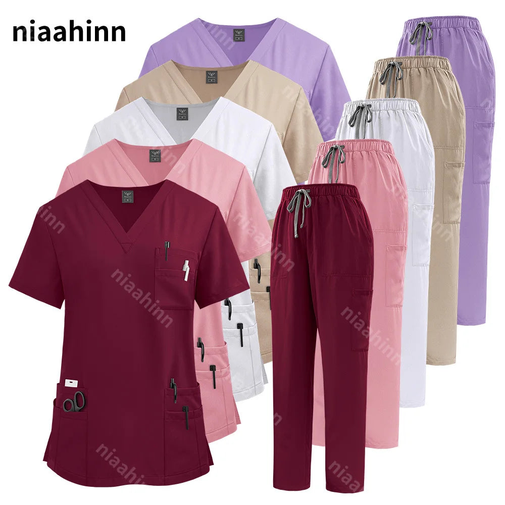 Medical Care Clothes Handwashing Uniform Nurse Suit Short Sleeved Hand Brushing Pet Dentist Nurse Work Clothes Men Nurse Uniform