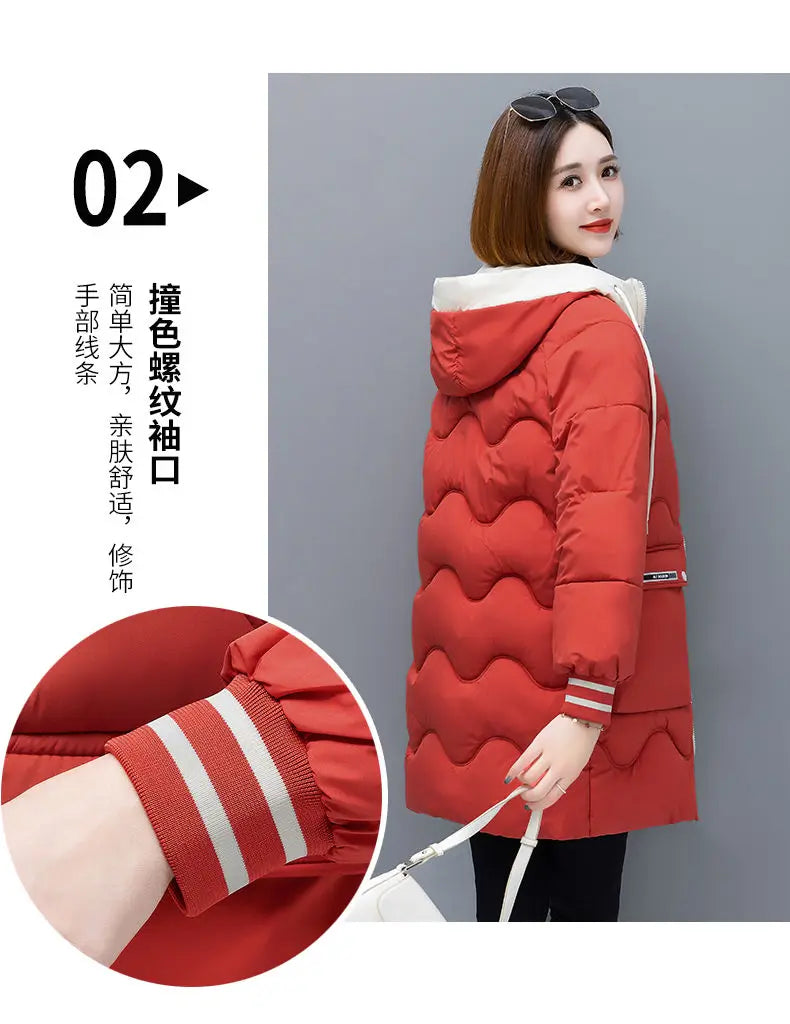 Long Winter Jacket Women Down Cotton Coats New Cotton Padded Puffer Parka Coat Women Hooded Outwear Thicken Warm Jacket 4XL