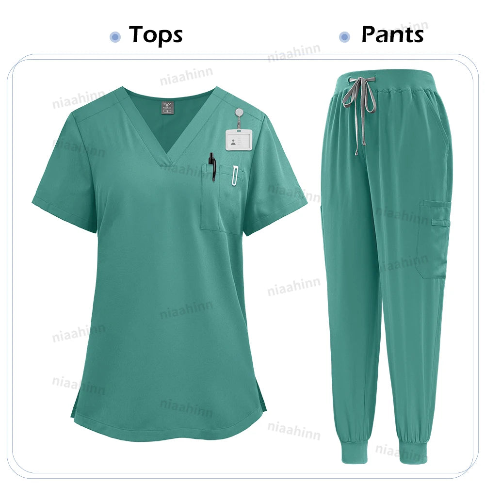 Medical Clothing for Women Scrubs Jogger Sets Nursing Pants Surgical Gown High Quality Medical Uniforms Wholesale Beauty Uniform