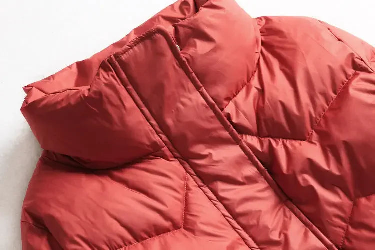 Winter Warm Coat Women's Fashion New Solid Color Hood Filled Down Cotton Coat Women's Clothing Winter Jacket Women