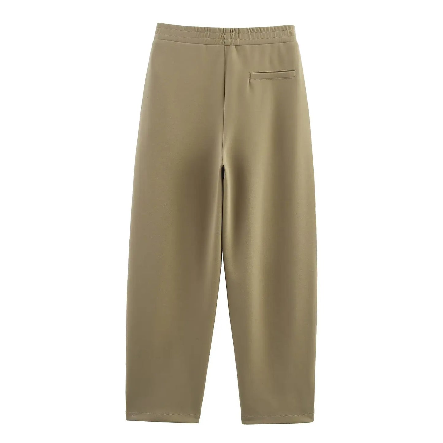 2025 New Women's Clothing European and American Style Fashion Washed Double-Sided Fabric Casual Pleated Pants