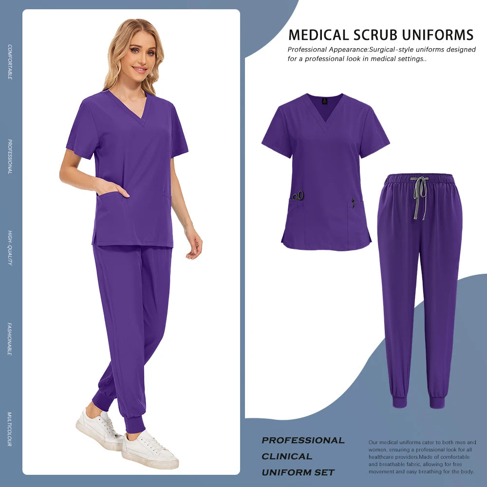 Scrubs Set Hospital Clinical Nurse Work Clothes Medical Surgical Uniforms Doctor Nursing Clothes Women Men Dentist Overalls Suit