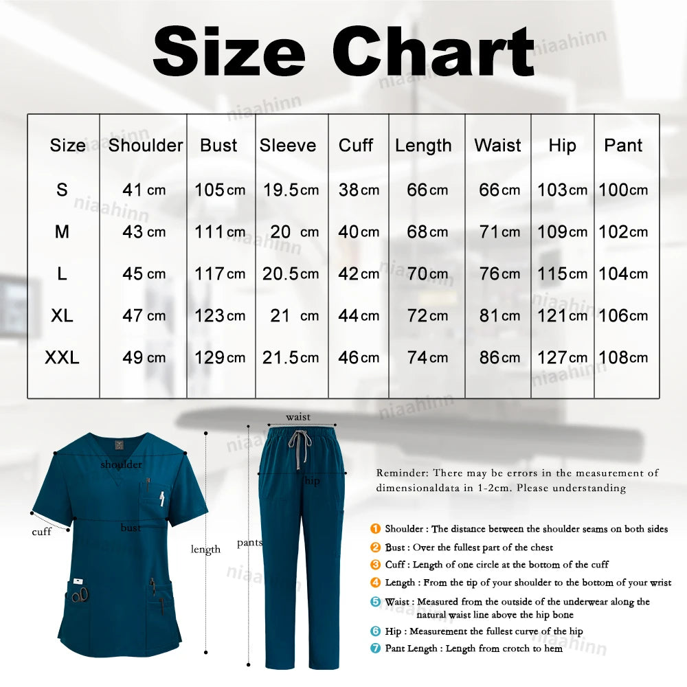 Nursing Scrubs Set  Anti-Wrinkle Medical Surgical Gown Wholesale Hospital Scrub Top Doctor Nurse Special Scrub Uniform Men Women