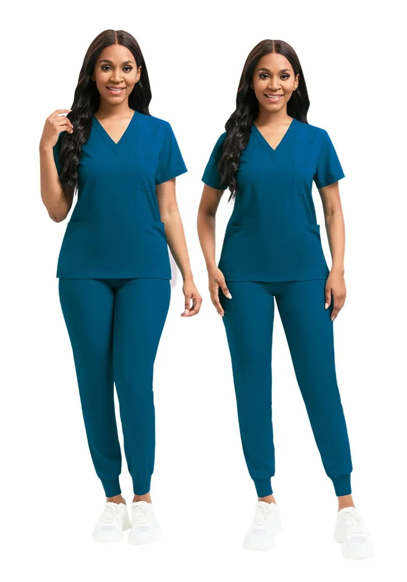 Medical Scrubs Bulk Order - Anti-Microbial Jogger Sets for Surgery/Dental/Vet/SPA/Pharmacy Multi-Pocket Workwear with Pen Slot
