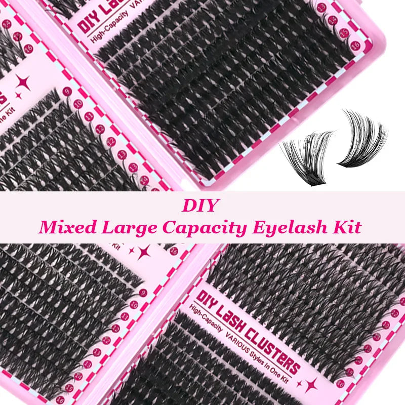 30D+40D+60D+80D False Eyelashes Set 9-16mm MIxed Individual False Eyelashes with Lash Applicators