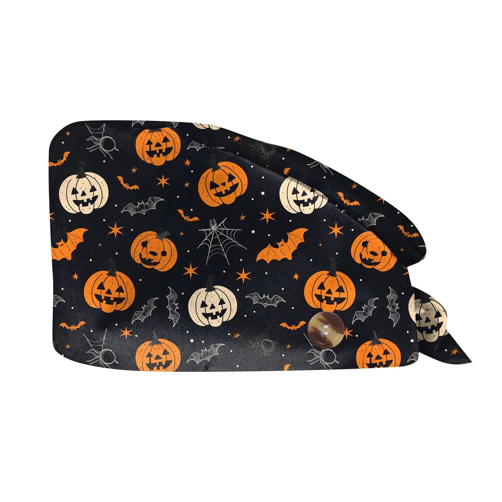 Halloween Print Work Cap Fashionable Casual Women's Printed Elastic Scrub Hat Unisex Work Caps Nurse Accessories Nurse Cap