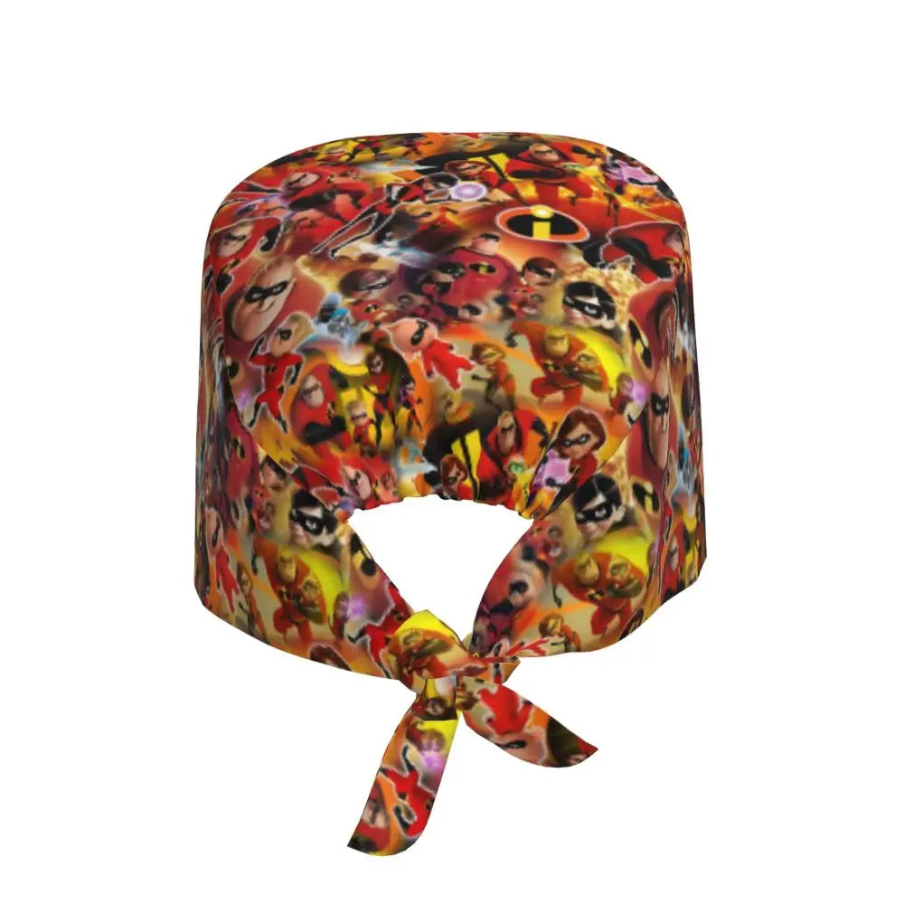 Custom The Incredibles Medical Staff Scrubs Hat Men Women Superhero Anime Doctor Nursing Surgical Cap Scrub Caps
