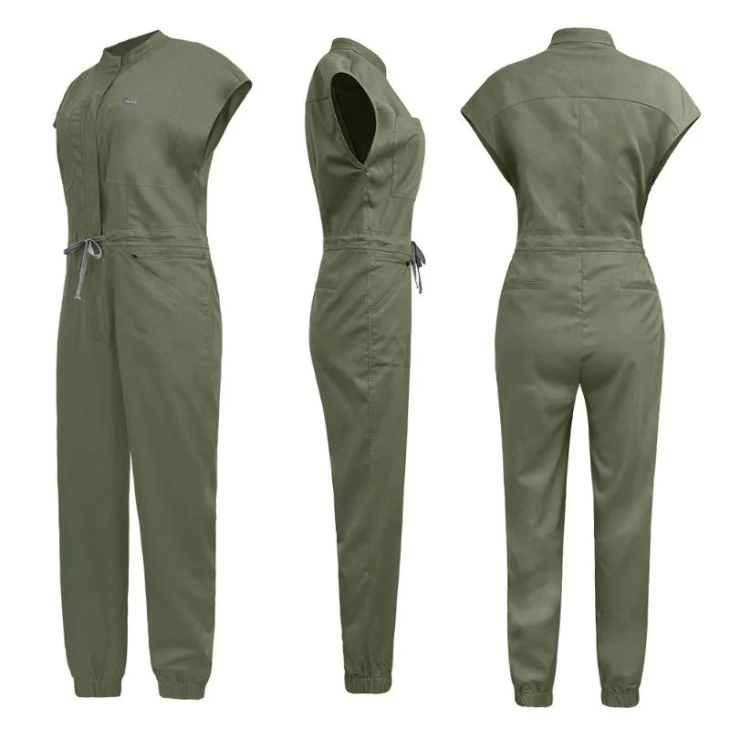 Wholesale Medical Apparel Scrub Uniform Women Short Sleeved Scrubs Jumpsuit Medical Hospital Clothing Scrub Uniforms with Pocket