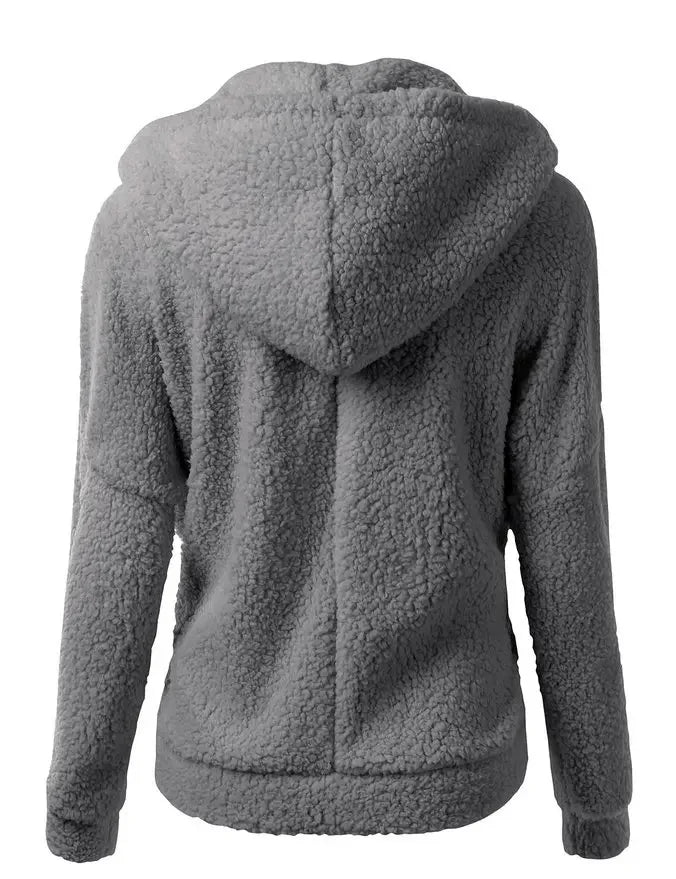 Autumn Winter Warm Jacket Women Hoodie Hooded Casual Female Hoodies Sweatershirt Zipper Coat Solid Soft Fleece Women Coat