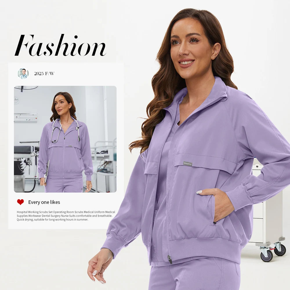 Clinical Jacket Medical Uniforms Women Hospital Pet Grooming Workwear Surgery Coat Doctor Costume Unisex Nurse Surgical Jackets